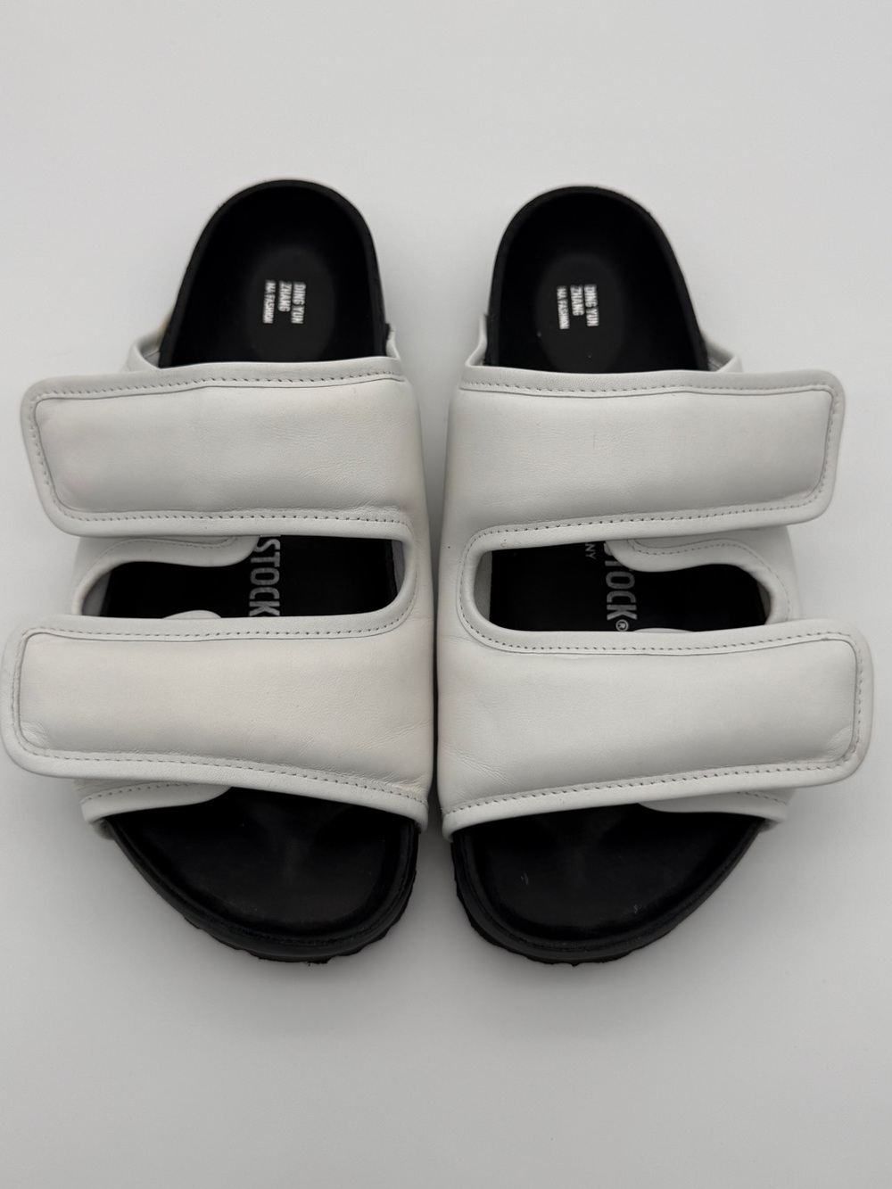 Birkenstock Cosy CSM Ding Yun Zhang Arizona Puffy White Black Slide Sandals 39 9